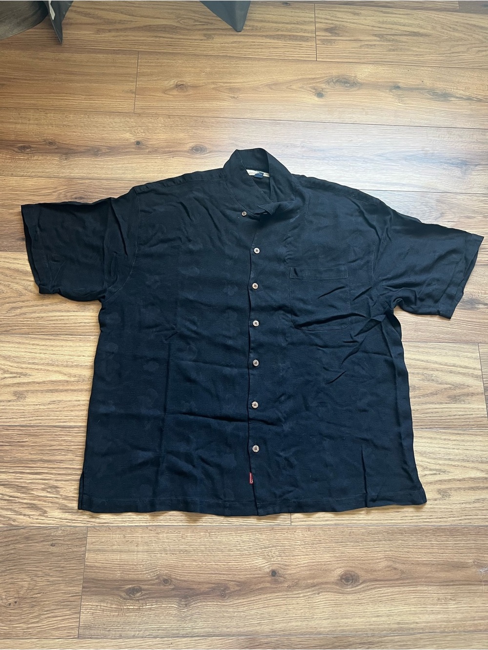 Tommy Bahama Relaxed Fit Silk Short Sleeve Resort Beach Shirt Black XXL